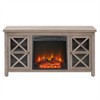 Gray Oak TV Stand with Log Fireplace Insert - Henn&Hart - 3 of 4