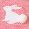 MyKids-USA Baby Girl 1pcs 3D Bunny Embroidered Graphic Strap Knitted Onesies Bodysuit - 4 of 4