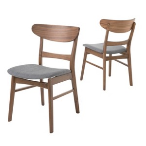 Idalia Dining Chair (Set of 2) - Dark Gray/Walnut - Christopher Knight Home, Dark Gray/Brown