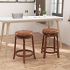 Tangkula Counter Height Bar Stool Set of 4 24Inch Swivel Stool Solid Wood Frame Kitchen Stools - 3 of 4