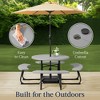 Best Choice Products 8-Person Circular Outdoor Picnic Table w/ 4 Benches, Umbrella Hole, 2000lb Capacity - 4 of 4