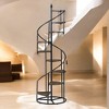 Alilang 20.00 Inch Spiral Metal Staircase Shelf with Wooden Steps and Industrial Design - Brown - 2 of 4