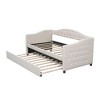 NicBex Twin Size Daybed Upholstered Day Bed with Trundle Bed Twin with Waved Arms and Tufted Button for Apartment - 4 of 4