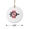 San Diego State University Primary Logo Porcelain Holiday Christmas Tree Ornament  2.8" (7.1 cm) - 3 of 4