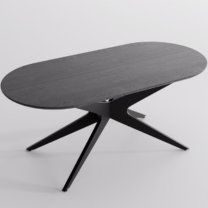 YOUNIKE 69.3" L Oval Dining Table Set for 4, Modern Kitchen Dinner Tables with Wood Top & Metal Base for Dining Room Kitchen Living Room - 1 of 4