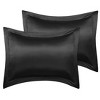 PiccoCasa Satin Silky Oxford Machine Washable Envelope Closure Euro Sham Pillowcases 2 Pcs - 4 of 4