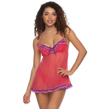 Jezebel by Felina Women's Ruffles Galore Chemise with Hipster Panty