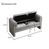 Modern Bed End Bench,Teddy Upholstered Large Foot Rest Stool,Window Vanity Bench With Arms And Storage For Living Room,Bedroom-Cuddlewood - 4 of 4