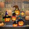 6 Pcs Light Up Halloween Pumpkins - Foam Jack O Lanterns Decor Indoor,Outdoor Large Trick Or Treat Bucket for Home - 3 of 4