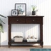 Vintage-Inspired Solid Wood Console Table with Two Drawers and Bottom Shelf - 2 of 4