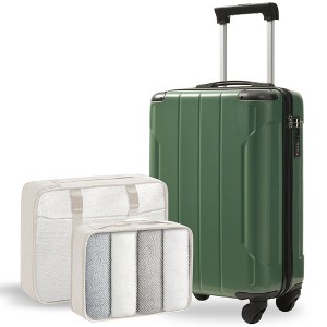 Vynxaria 20-Inch Hardshell Carry-On Luggage ABS Lightweight Suitcase with Spinner Wheels TSA Lock & 2 Packing Cubes - 1 of 4