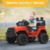 12V Kids Ride On Truck, Electric Play Car Ride-On Toy with Parent Remote Control, 3 Speeds, 4 Tires Suspension, LED Lights - 3 of 4