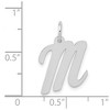 Black Bow Jewelry 14k White Gold, Madison Collection, Medium Script Initial Pendant A-W - 4 of 4