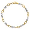 Black Bow Jewelry 14k Yellow and White Gold 4mm Two Tone Link Chain Bracelet, 7.5 Inch - 4 of 4