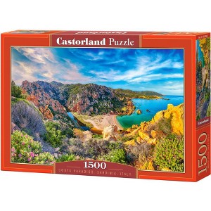 1500 Piece Jigsaw Puzzle, Costa Paradiso, Sardinia, Mediterranean, Italy, rock formations and pristine sand, Adult Puzzle, Castorland C-152254-2 - 1 of 4