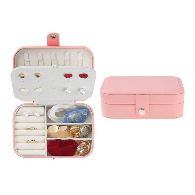 Unique Bargains Travel Portable Leather Jewelry Storage Display Holder