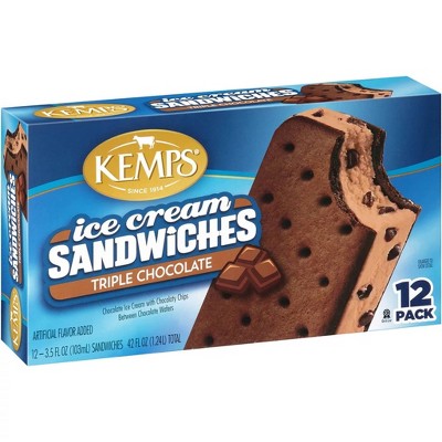 Kemps Triple Chocolate Ice Cream Sandwiches - 12pk