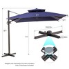Crestlive Products 11FT Square Double Top Patio Offset Cantilever Umbrella With Base Set UV30+ Outdoor 360° Rotation 6 Heights Adjustable - 4 of 4