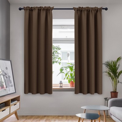 Deconovo Blackout Rod Pocket Curtains (2 Panels, Faux Linen)