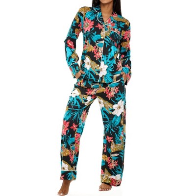 ADR Women's Lightweight Pajamas with Pockets, Button Down PJ Set Safari  Medium