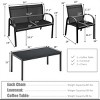 Tangkula 4PCS Furniture Set Chairs and Coffee Table Patio Garden Black - 2 of 4