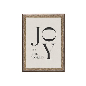 8" x 10" Joy to The World Antique Silver/Gold Frame Wall Canvas - Petal Lane: Vintage Style, Seasonal Decor - 1 of 3