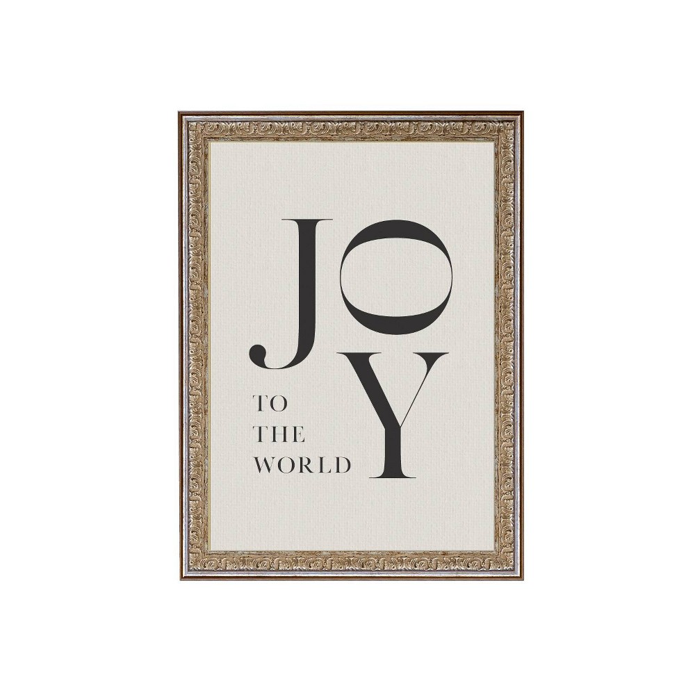 Photos - Wallpaper 8" x 10" Joy to The World Antique Silver/Gold Frame Wall Canvas - Petal La