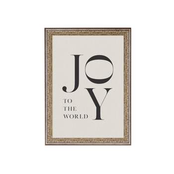 8" x 10" Joy to The World Antique Silver/Gold Frame Wall Canvas - Petal Lane