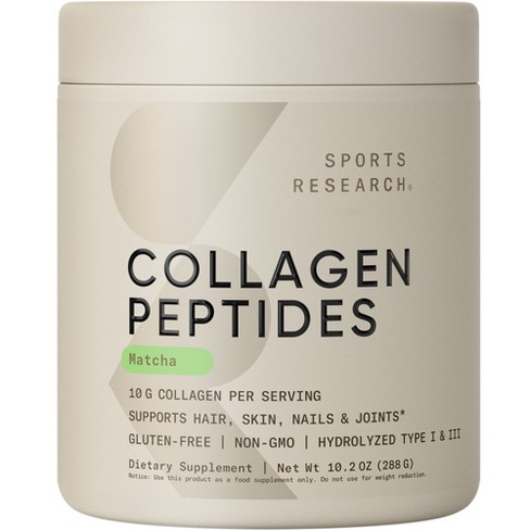 Sports Research Collagen Peptides, Matcha, 10.2 oz (288 g) - image 1 of 4