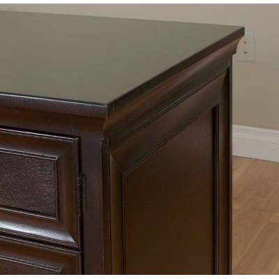 Espresso Wood Executive Corner Desk with Drawer and Keyboard Tray