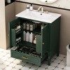 30" Vintage Bathroom Vanity with Sink & Soft Close Door,Multi-Functional Storage Cabinet with Drawer & Shelves-Baofuwish - 2 of 4