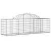 vidaXL Gabion Basket Set of 4 - Outdoor Garden Arched Decorative Galvanized Iron Barrier - 78.7"x19.7"x23.6/31.5" - Stable Stone-Filled Construction - 3 of 4