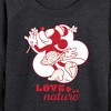 Women's - Disney - Love Nature Minnie Mouse Lightweight French Terry Wide Neck Long Sleeve Shirt - 2 of 4