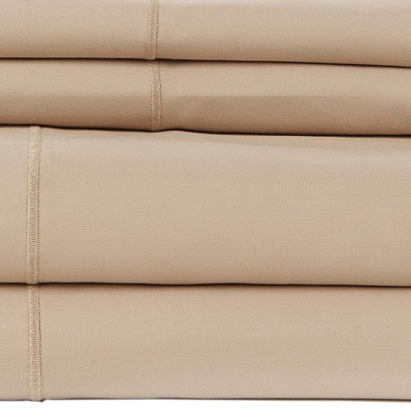 Hotel Concepts 500 Thread Count Sateen Sheet - 4 Piece Set - Taupe, 3 of 5