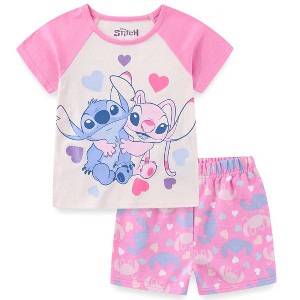 Disney Lilo & Stitch Girls Short Sleeve T-Shirt and French Terry Shorts Set for Big Kids - 1 of 4