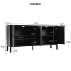 VYNXARIA Stylish Storage Cabinet Sideboard Wooden Cabinet with Unique Geometric Circle Door Design,Suitable for Entrance and Living Room,Black - 4 of 4