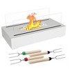 NewHome"Portable Tabletop Fire Pit with Roasting Sticks for Indoor/Outdoor, Perfect for Parties & Decor"Black&White - 4 of 4