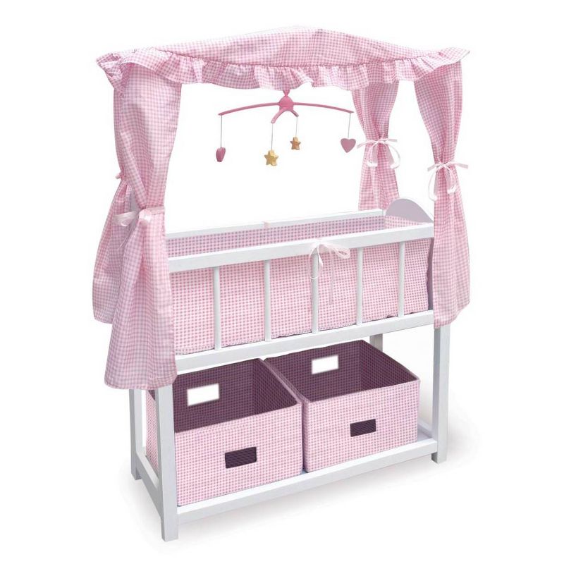 Badger Basket Doll Canopy Crib with Mobile & Storage Bins, 1 of 12