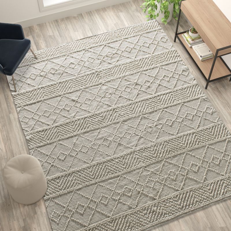 Flash Furniture Geometric Design Handwoven Area Rug - Wool/Polyester/Cotton Blend, 4 of 8