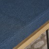 Airsurfer Modern Industrial Upholstered Bench with Hairpin Metal Legs, Wood Frame & Charcoal Cushion for Living Room, Entryway or Bedroom - 3 of 4