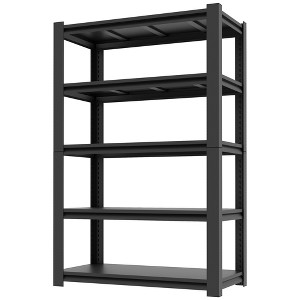 Munora 63"H 5-Tier Garage Storage Shelving Unit, Adjustable Heavy Duty Metal Rack, 2000 lbs Capacity, Powder-Coated Steel, 31.5"W x 15.75"D, Black - 1 of 4