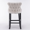 2-Piece Bar Stool Set, Velvet Counter Height Bar Stool, Modern Bar Stool for Bar, Kitchen, Home - 4 of 4