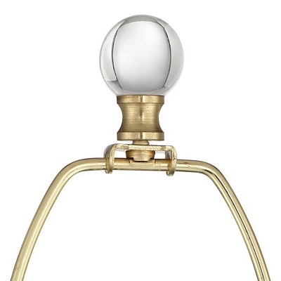 Vienna Brass and Crystal Art Deco Table Lamp with White Shade