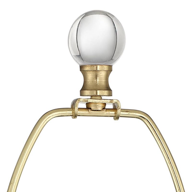 Vienna Full Spectrum Halston Art Deco Buffet Table Lamp 32 1/2" Tall Crystal Ball Brass Metal Off White Fabric Drum Shade for Bedroom Living Room Kids, 4 of 11