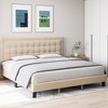 Button Tufted Upholstered Headboard Bed Frame, Sturdy Metal Foundation with Wood Slats, No Box Spring Needed, Platform Design for Bedroom. - 3 of 4
