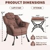 Lazy Chair Modern Living Room Chairs, Ergonomic Reading Chair with Armrests, Comfy Chair with Ottoman for Bedroom Office - 2 of 4
