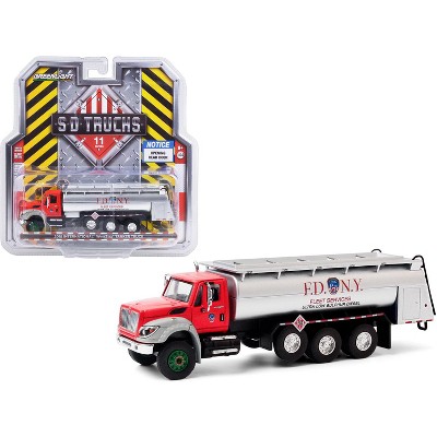 2018 International WorkStar Tanker Truck "FDNY" (Fire Department City of New York) Red & Silver 1/64 Diecast Model by Greenlight