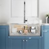 Gulches 24" White Fireclay Farmhouse Sink, 24x16 Apron Front Single Basin, Porcelain Ceramic, for Small Kitchen & Laundry, with Bottom Grid & Strainer - 3 of 4
