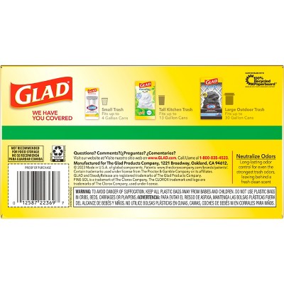 Glad ForceFlex Drawstring Trash Bags - Pinesol - 13gal/50ct