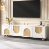 69" Modern Farmhouse TV Stand with Arched Doors & Solid Wood Legs for 75" TV,Living Room or Bedroom-Baofuwish - 2 of 4